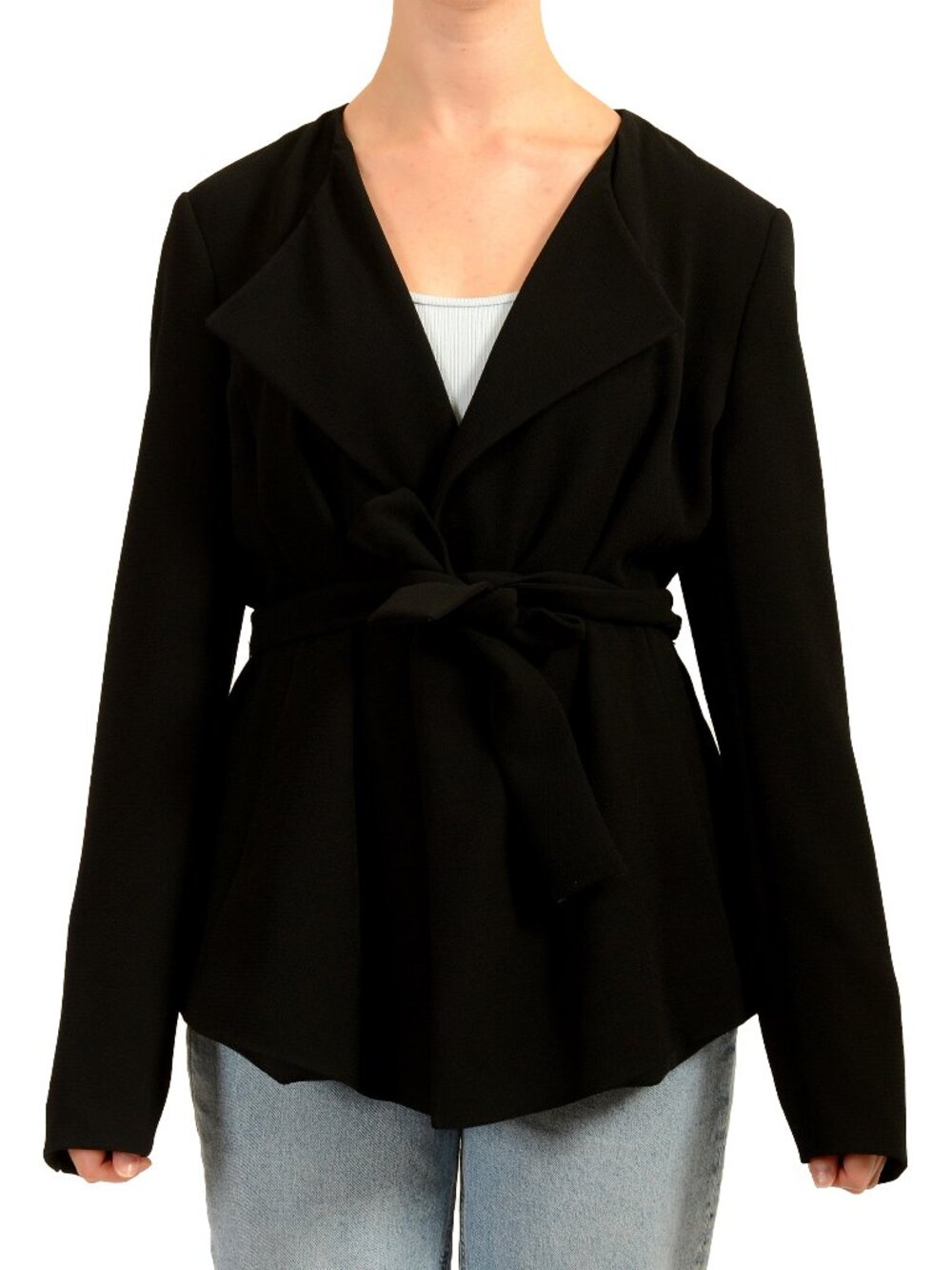 Hugo Boss Women's "Karelina" Black Belted Blazer Jacket US 6 IT 42
